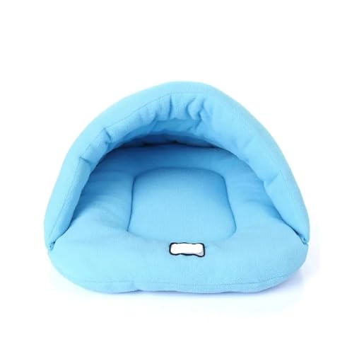 Haustier-Hundehöhlenbett, dickes Fleece, warm, weich, Hausschuhform, Betten für Welpen, Katzen, Zelt, Schlafmatten, Wintertiere, Innenbereich, Dreiecknest (Farbe: Blau, Größe: 48 x 58 cm) von SBTRKT