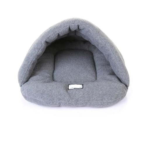 Haustier-Hundehöhlenbett, dickes Fleece, warm, weich, Hausschuhform, Betten für Welpen, Katzen, Zelt, Schlafmatten, Wintertiere, Innenbereich, Dreiecknest (Farbe: Grau, Größe: 38 x 48 cm) von SBTRKT