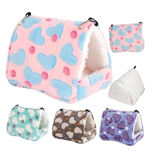 Niedliches Hamsterhaus für den Winter, verdickt, warm, weich, Brot, Kleintiernest für Hamster, Igel, Kaninchen, Haustierzubehör 2023 (Farbe: Lila 01, Größe: 11 x 9 x 15) von SBTRKT