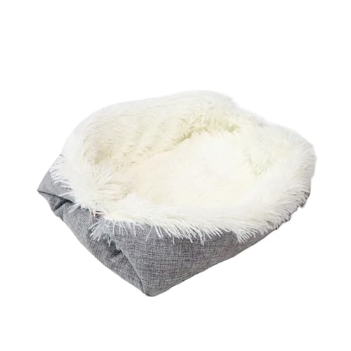 SBTRKT Haustierdecke, Nest für kleine Haustiere, Plüsch-Hundehütte, dicke Haustiermatte, Doppelzweck, faltbar, waschbar, Universal-Katzenhütte (Farbe: Weiß) von SBTRKT