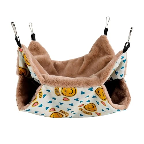 Warme Winter-Hamster-Hängematte Meerschweinchen-Hängebetten Haus für Kleintierkäfig Ratte Eichhörnchen Chinchillas Nester Haustierbedarf (Farbe: Beige, Größe: 20 x 20 cm) von SBTRKT