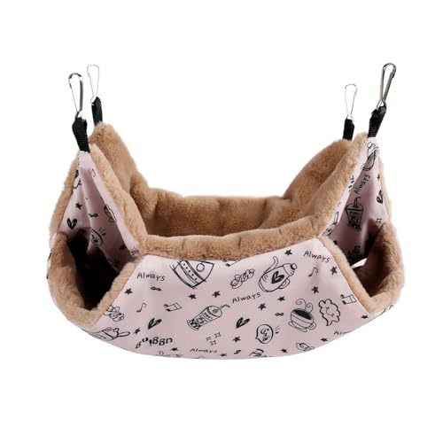 Warme Winter-Hamster-Hängematte Meerschweinchen-Hängebetten Haus für Kleintierkäfig Ratte Eichhörnchen Chinchillas Nester Haustierbedarf (Farbe: Rosa, Größe: 20 x 20 cm) von SBTRKT