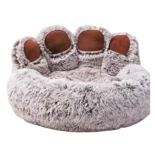 Warmes Winter-Hundesofa, Bett, kleine, mittelgroße und große Hunde, Plüsch, Schlafhütte, bequem, weich, abnehmbar und waschbar, Haustiernest (Farbe: Hellkaffee, Größe: S 50 cm) von SBTRKT