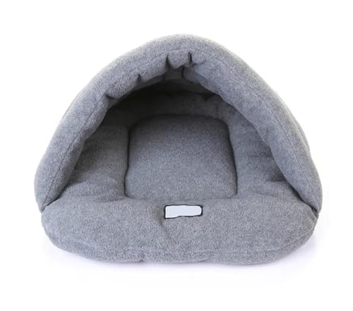 Weiches Polarfleece-Haustier-Hundebett, Winter, warme Haustiere, beheizte Matte, kleine Hundehütte, Haus für Welpen, Katzen, Schlafsack, Nesthöhlenbetten (Farbe: Grau, Größe: 28 x 38 cm) von SBTRKT