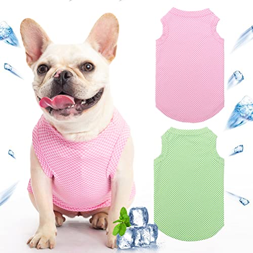 Kühlendes Shirt für Hunde, 2 Packungen – weiche, atmungsaktive Instant-T-Shirts, bequeme Sommerkleidung, absorbiert Wasser und verdunstet schnell, für Hunde, Katzen, Welpen, von SCENEREAL