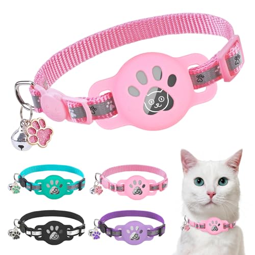 SCENEREAL Airtag Katzenhalsband, Breakaway, reflektierendes Kätzchenhalsband mit Glocke und Apple Air Tag Halter, GPS süßes Katzenhalsband, leuchtet im Dunkeln, Haustierhalsbänder für Jungen, Mädchen, SCENEREAL Airtag Katzenhalsband, Breakaway, reflektierendes Kätzchenhalsband mit Glocke und Apple Air Tag Halter, GPS süßes Katzenhalsband, leuchtet im Dunkeln, Haustierhalsbänder für Jungen, Mädchen, von SCENEREAL