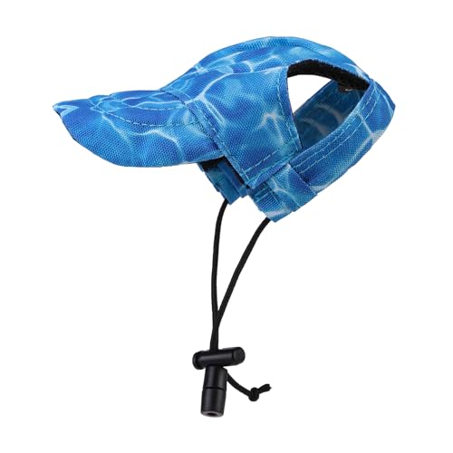 SCENEREAL Baseballkappe für Hunde, verstellbar, für Welpen, Katzen, Sommer, Strand, Sonnenhut mit Ohrlöchern, Wasser-Riffelmuster, Sonnenhaube, Kopfschmuck für kleine, mittelgroße und große Hunde SCENEREAL Baseballkappe für Hunde, verstellbar, für Welpen, Katzen, Sommer, Strand, Sonnenhut mit Ohrlöchern, Wasser-Riffelmuster, Sonnenhaube, Kopfschmuck für kleine, mittelgroße und große Hunde von SCENEREAL