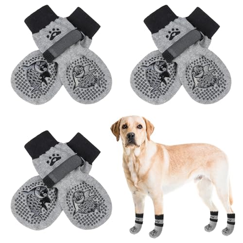 SCENEREAL Doppelseitige Anti-Rutsch-Hundesocken für heiße/kalte Gehwege, rutschfeste Hundeschuhe für Hartholzböden, um das Lecken von Pfoten zu stoppen, zu verrutschen, Pfotenschutz mit Greifern SCENEREAL Doppelseitige Anti-Rutsch-Hundesocken für heiße/kalte Gehwege, rutschfeste Hundeschuhe für Hartholzböden, um das Lecken von Pfoten zu stoppen, zu verrutschen, Pfotenschutz mit Greifern von SCENEREAL