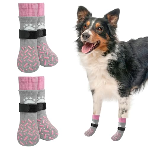 SCENEREAL Doppelseitige Anti-Rutsch-Hundesocken für heißen Gehweg, Rosa, Größe M SCENEREAL Doppelseitige Anti-Rutsch-Hundesocken für heißen Gehweg, Rosa, Größe M von SCENEREAL