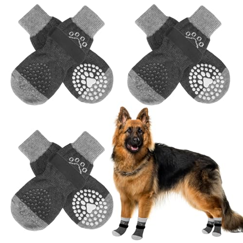 SCENEREAL Doppelseitige rutschfeste Hundesocken, rutschfeste Hundesocken für Hartholzböden, 3 Paar Haustierpfotenschutz im Innenbereich, verhindert Kratzer auf dem Boden, stoppt das Lecken der Pfoten SCENEREAL Doppelseitige rutschfeste Hundesocken, rutschfeste Hundesocken für Hartholzböden, 3 Paar Haustierpfotenschutz im Innenbereich, verhindert Kratzer auf dem Boden, stoppt das Lecken der Pfoten von SCENEREAL