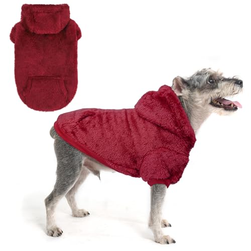 SCENEREAL Fleece-Hundepullover für kleine, mittelgroße und große Hunde, flauschiges warmes Welpen-Sweatshirt mit Tasche, für Mädchen und Jungen, Haustierkleidung für Winter/Herbst, Designer-süße von SCENEREAL