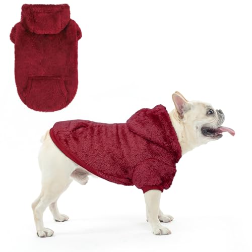 SCENEREAL Fleece-Hundepullover für kleine, mittelgroße und große Hunde, flauschiges warmes Welpen-Sweatshirt mit Tasche, für Mädchen und Jungen, Haustierkleidung für Winter/Herbst, Designer-süße von SCENEREAL