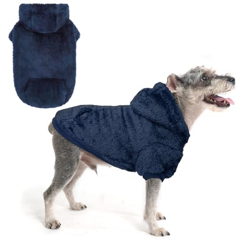 SCENEREAL Fleece-Hundepullover für kleine, mittelgroße und große Hunde, flauschiges warmes Welpen-Sweatshirt mit Tasche, für Mädchen und Jungen, Haustierkleidung für Winter/Herbst, Designer-süße von SCENEREAL
