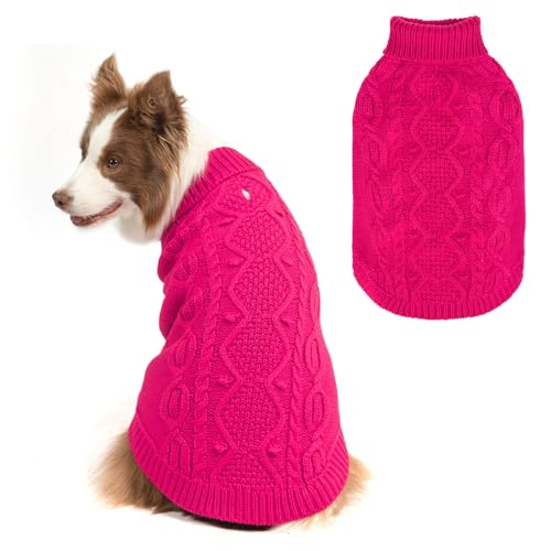 SCENEREAL Gestrickter Hundepullover für große, mittelgroße und kleine Hunde, Wintermantel für Katzen, Hunde, warme Pullover, Outfits, klassische Haustierkleidung mit Loch für die Leine, weiche von SCENEREAL