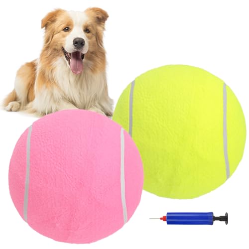 SCENEREAL Großer Tennisball für Hunde, 2 Stück, 24,1 cm, aufblasbare Hundespielzeugbälle für große, mittelgroße und kleine Hunde, Welpen, lustiger interaktiver Sportball für Indoor-Outdoor-Training, SCENEREAL Großer Tennisball für Hunde, 2 Stück, 24,1 cm, aufblasbare Hundespielzeugbälle für große, mittelgroße und kleine Hunde, Welpen, lustiger interaktiver Sportball für Indoor-Outdoor-Training, von SCENEREAL