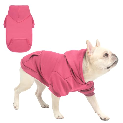 SCENEREAL Hunde-Kapuzenpullover für kleine, mittelgroße und große Hunde, Fleece-Hunde-Sweatshirt mit Hut und Tasche, weiche Baumwolle, für kalte Winter, Allwetter-Hundekleidung für S bis XL, Rosa, SCENEREAL Hunde-Kapuzenpullover für kleine, mittelgroße und große Hunde, Fleece-Hunde-Sweatshirt mit Hut und Tasche, weiche Baumwolle, für kalte Winter, Allwetter-Hundekleidung für S bis XL, Rosa, von SCENEREAL