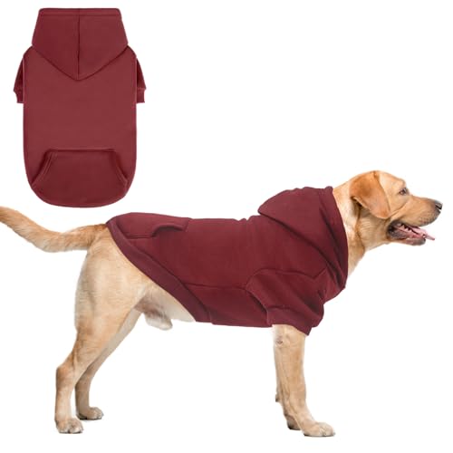 SCENEREAL Hunde-Kapuzenpullover für kleine, mittelgroße und große Hunde, Fleece-Hunde-Sweatshirt mit Hut und Tasche, weiche Baumwolle, für kalte Winter, Allwetter-Hundekleidung für S bis XL, SCENEREAL Hunde-Kapuzenpullover für kleine, mittelgroße und große Hunde, Fleece-Hunde-Sweatshirt mit Hut und Tasche, weiche Baumwolle, für kalte Winter, Allwetter-Hundekleidung für S bis XL, von SCENEREAL