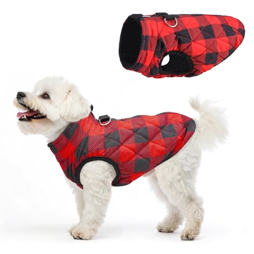 SCENEREAL Hunde-Wintermantel – warme Jacke mit integriertem Geschirr für kleine bis mittelgroße Hunde, wasserdicht, Fleece-Pufferweste, winddicht, Schneekleidung SCENEREAL Hunde-Wintermantel – warme Jacke mit integriertem Geschirr für kleine bis mittelgroße Hunde, wasserdicht, Fleece-Pufferweste, winddicht, Schneekleidung von SCENEREAL