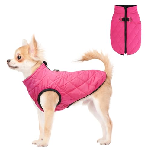 SCENEREAL Hunde-Wintermantel – warme Welpenjacke mit integriertem Geschirr, wasserdichte Fleece-Pufferweste, winddichte Schneekleidung für kleine bis mittelgroße Hunde SCENEREAL Hunde-Wintermantel – warme Welpenjacke mit integriertem Geschirr, wasserdichte Fleece-Pufferweste, winddichte Schneekleidung für kleine bis mittelgroße Hunde von SCENEREAL