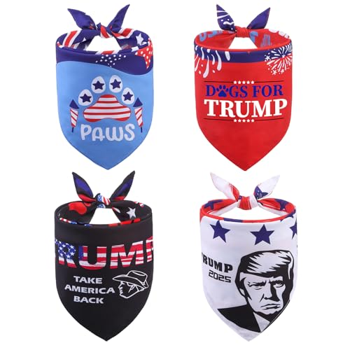 SCENEREAL Hundehalstuch zum 4. Juli, wendbar, dreieckig, patriotische amerikanische Flagge, Haustier-Halstuch für kleine, mittelgroße und große Hunde, Katzen, Jungen, Mädchen, Welpen, 4 Stück SCENEREAL Hundehalstuch zum 4. Juli, wendbar, dreieckig, patriotische amerikanische Flagge, Haustier-Halstuch für kleine, mittelgroße und große Hunde, Katzen, Jungen, Mädchen, Welpen, 4 Stück von SCENEREAL
