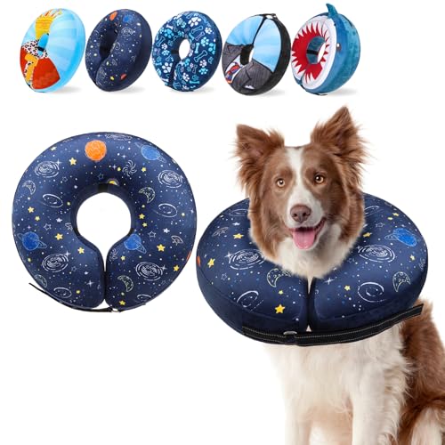 SCENEREAL Hundekegel-Alternative nach Operationen, Donut-Halsband, weiches Haustier-Erholungskissen für mittelgroße und große Hunde, aufblasbare, verstellbare Halsbänder, um Lecken zu verhindern SCENEREAL Hundekegel-Alternative nach Operationen, Donut-Halsband, weiches Haustier-Erholungskissen für mittelgroße und große Hunde, aufblasbare, verstellbare Halsbänder, um Lecken zu verhindern von SCENEREAL
