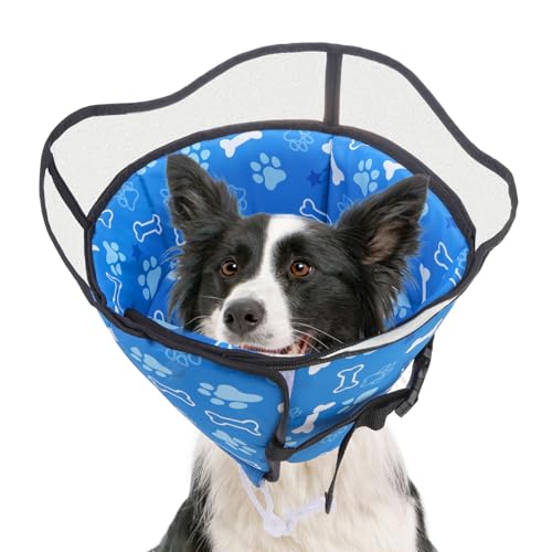 SCENEREAL Hundekegel für Hunde nach Operationen, verstellbares Kegelhalsband, Alternative zum Stoppen des Leckens für Wundpflege, Spay, Neuter, weiche Erholung, Kegelhals, E-Halsband für Hunde, Größe von SCENEREAL