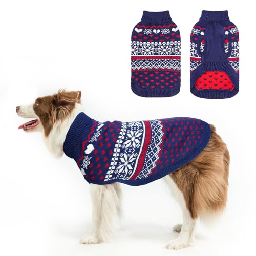 SCENEREAL Hundepullover für kleine, mittelgroße und große Hunde, Rollkragenpullover für Halloween, Weihnachten, Winterurlaub, Schneeflockenmantel, Hundekleidung für Welpen, Mädchen, Jungen von SCENEREAL