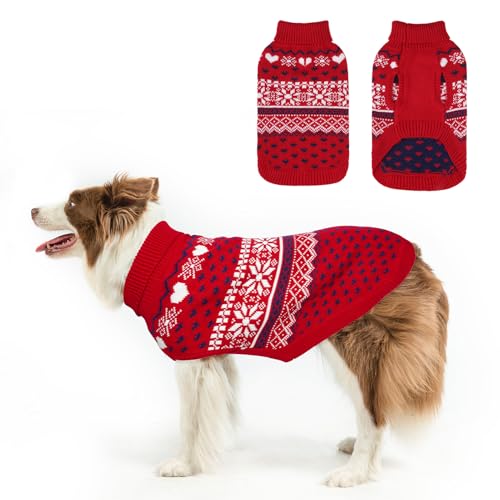SCENEREAL Hundepullover für kleine, mittelgroße und große Hunde, warmer Weihnachtspullover, Rollkragenpullover für Weihnachten, Winterurlaub, Schneeflockenmantel, Hundekleidung für Welpen, Mädchen, SCENEREAL Hundepullover für kleine, mittelgroße und große Hunde, warmer Weihnachtspullover, Rollkragenpullover für Weihnachten, Winterurlaub, Schneeflockenmantel, Hundekleidung für Welpen, Mädchen, von SCENEREAL