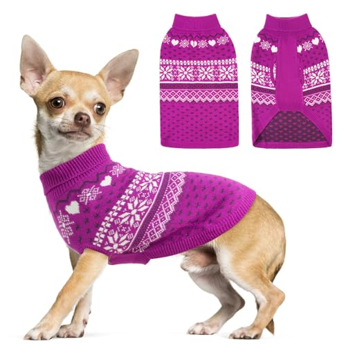 SCENEREAL Hundepullover für kleine, mittelgroße und große Hunde, warme Welpenkleidung, weicher Rollkragen-Sweatshirt, gestrickt, hässlicher Weihnachtspullover, Haustier-Outfits, von SCENEREAL