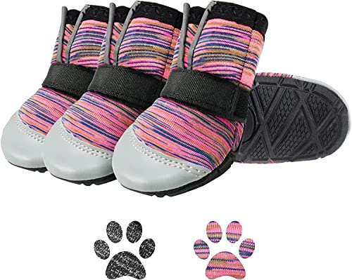 SCENEREAL Hundeschuhe für heißen Gehweg, atmungsaktiv, wasserdicht, mit reflektierenden, weichen Pfotenschutz, für Welpen, Sommer, Hartholzböden, Winter, Wandern, Outdoor und Indoor von SCENEREAL