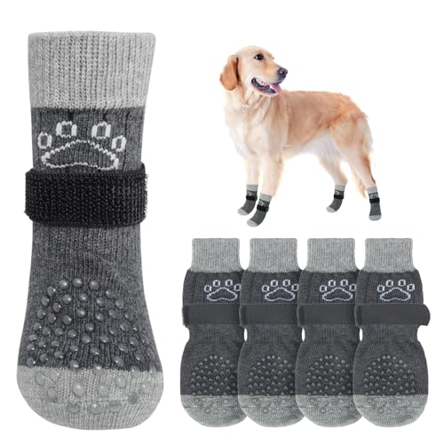 SCENEREAL Hundesocken gegen Lecken von Pfoten für heiße/kalte Gehwege, rutschfest, Hundeschuhe für Hartholzböden, Hundestiefel und Pfotenschutz mit Greifern für kleine, mittelgroße und große ältere SCENEREAL Hundesocken gegen Lecken von Pfoten für heiße/kalte Gehwege, rutschfest, Hundeschuhe für Hartholzböden, Hundestiefel und Pfotenschutz mit Greifern für kleine, mittelgroße und große ältere von SCENEREAL