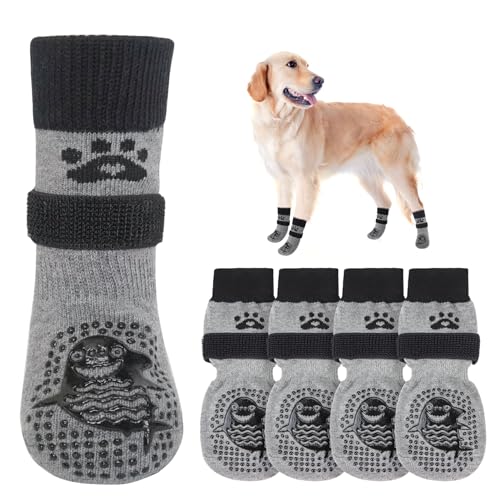SCENEREAL Hundesocken gegen Lecken von Pfoten für heiße/kalte Gehwege, rutschfest, Hundeschuhe für Hartholzböden, Hundestiefel und Pfotenschutz mit Greifern für kleine, mittelgroße und große ältere SCENEREAL Hundesocken gegen Lecken von Pfoten für heiße/kalte Gehwege, rutschfest, Hundeschuhe für Hartholzböden, Hundestiefel und Pfotenschutz mit Greifern für kleine, mittelgroße und große ältere von SCENEREAL