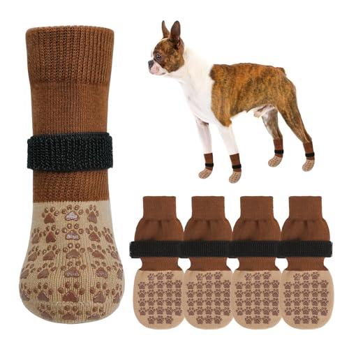 SCENEREAL Hundesocken gegen Lecken von Pfoten für Hartholzböden, rutschfest, rutschfeste Hundesocken, Schuhe für ältere kleine bis große Hunde, Hundestiefel und Pfotenschutz für heiße und kalte von SCENEREAL