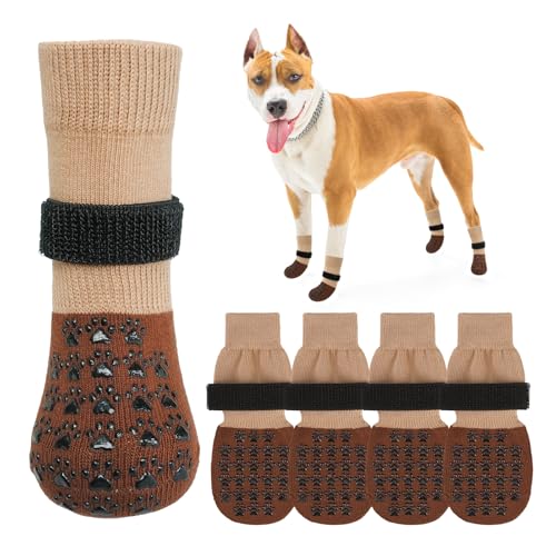 SCENEREAL Hundesocken gegen Lecken von Pfoten für Hartholzböden, rutschfest, rutschfeste Hundesocken, Schuhe für ältere kleine bis große Hunde, Hundestiefel und Pfotenschutz für heiße und kalte von SCENEREAL