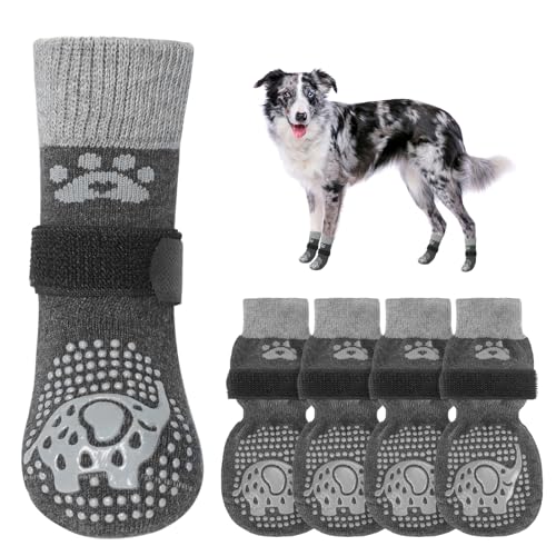SCENEREAL Hundesocken gegen Lecken von Pfoten für heiße/kalte Gehwege, rutschfest, Hundeschuhe für Hartholzböden, Hundestiefel und Pfotenschutz mit Greifern für kleine, mittelgroße und große ältere SCENEREAL Hundesocken gegen Lecken von Pfoten für heiße/kalte Gehwege, rutschfest, Hundeschuhe für Hartholzböden, Hundestiefel und Pfotenschutz mit Greifern für kleine, mittelgroße und große ältere von SCENEREAL