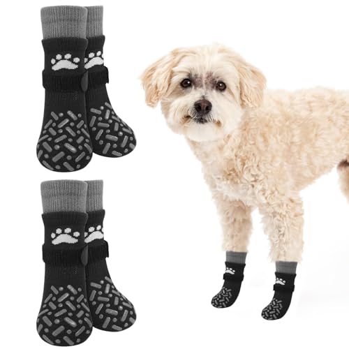 SCENEREAL Hundesocken gegen Lecken von Pfoten für heiße/kalte Gehwege, rutschfeste lange Hundesocken für Hartholzböden, Hundeschuhe, Stiefeletten und Pfotenschutz für kleine, mittelgroße und große von SCENEREAL