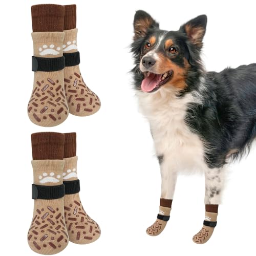 SCENEREAL Hundesocken gegen Lecken von Pfoten für heiße/kalte Gehwege, rutschfeste lange Hundesocken für Hartholzböden, Hundeschuhe, Stiefeletten und Pfotenschutz für kleine, mittelgroße und große SCENEREAL Hundesocken gegen Lecken von Pfoten für heiße/kalte Gehwege, rutschfeste lange Hundesocken für Hartholzböden, Hundeschuhe, Stiefeletten und Pfotenschutz für kleine, mittelgroße und große von SCENEREAL