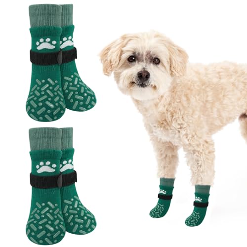 SCENEREAL Hundesocken gegen Lecken von Pfoten für heiße/kalte Gehwege, rutschfeste lange Hundesocken für Hartholzböden, Hundeschuhe, Stiefeletten und Pfotenschutz für kleine, mittelgroße und große von SCENEREAL