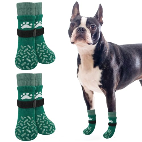 SCENEREAL Hundesocken gegen Lecken von Pfoten für heiße/kalte Gehwege, rutschfeste lange Hundesocken für Hartholzböden, Hundeschuhe, Stiefeletten und Pfotenschutz für kleine, mittelgroße und große von SCENEREAL