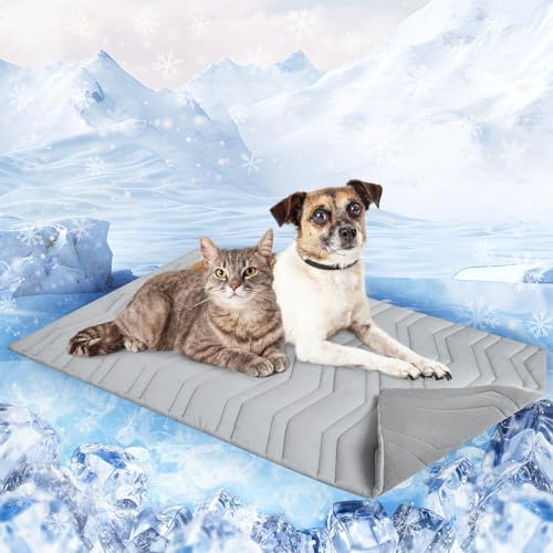 SCENEREAL Kühlmatte für Hundekäfige, dick, selbstkühlend, wendbar (kühl und warm), 91,4 x 58,4 cm, kühles Bett für mittelgroße Hunde, Hundehütten-Sofa-Matten, maschinenwaschbar, langlebig, ungiftiges von SCENEREAL