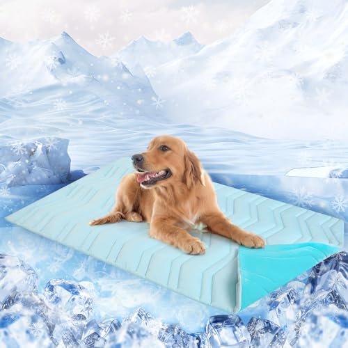 SCENEREAL Kühlmatte für Hundekäfige, dicke, selbstkühlende Hundematte, wendbar (kühl und warm), 150 x 101 cm, extra groß, kühles Bett für Zwingersofa, maschinenwaschbar, langlebiges, ungiftiges Gel, von SCENEREAL