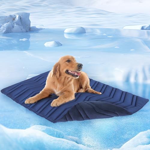 SCENEREAL Kühlmatte für Hundekäfige, dicke, selbstkühlende Hundematte, wendbar (kühl und warm), 150 x 101 cm, kühles Bett für mittelgroße und XL-Hunde, maschinenwaschbar, langlebiges, ungiftiges Gel von SCENEREAL