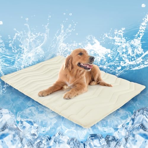 SCENEREAL Kühlmatte für Hundekäfige, dicke, selbstkühlende Hundematte, wendbar (kühl und warm), 150 x 101 cm, kühles Bett für mittelgroße und XL-Hunde, maschinenwaschbar, langlebiges, ungiftiges Gel von SCENEREAL