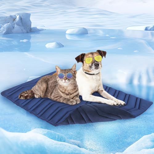 SCENEREAL Kühlmatte für Hundekäfige, dicke, selbstkühlende Hundematte, wendbar (kühl und warm), 91,4 x 58,4 cm, kühles Bett für mittelgroße und XL-Hunde, maschinenwaschbar, langlebig, ungiftiges Gel von SCENEREAL