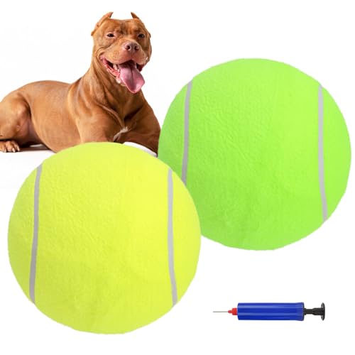 SCENEREAL Riesiger Tennisball für Hunde, 2 Stück, verbessert, dick, 24,1 cm, große Tennisbälle für Hunde, Halloween-Hundespielzeug, Geburtstagsgeschenk, aufblasbarer, interaktiver Ball für große, SCENEREAL Riesiger Tennisball für Hunde, 2 Stück, verbessert, dick, 24,1 cm, große Tennisbälle für Hunde, Halloween-Hundespielzeug, Geburtstagsgeschenk, aufblasbarer, interaktiver Ball für große, von SCENEREAL