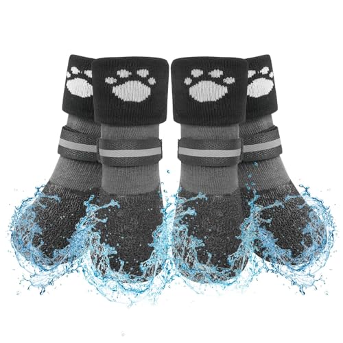 SCENEREAL Rutschfeste Hundesocken, Stiefel, Hundeschuhe für heiße/kalte Gehwege, Schnee, Regen, Tage, wasserdichte Griffigkeit, Hundeschuhe für Hartholzböden, Winterpfotenschutz für kleine SCENEREAL Rutschfeste Hundesocken, Stiefel, Hundeschuhe für heiße/kalte Gehwege, Schnee, Regen, Tage, wasserdichte Griffigkeit, Hundeschuhe für Hartholzböden, Winterpfotenschutz für kleine von SCENEREAL