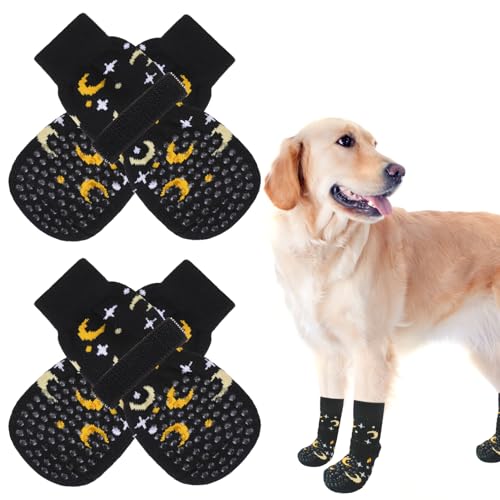 SCENEREAL Rutschfeste Hundesocken für heiße/kalte Gehwege, doppelseitige Hundestiefel und Pfotenschutz, um das Lecken der Pfoten zu verhindern, rutschfeste Anti-Rutsch-Socken für kleine, mittelgroße von SCENEREAL