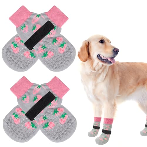 SCENEREAL Rutschfeste Hundesocken für heiße/kalte Gehwege, doppelseitige Hundestiefel und Pfotenschutz gegen Lecken der Pfoten, rutschfeste Anti-Rutsch-Socken für kleine, mittelgroße und große ältere SCENEREAL Rutschfeste Hundesocken für heiße/kalte Gehwege, doppelseitige Hundestiefel und Pfotenschutz gegen Lecken der Pfoten, rutschfeste Anti-Rutsch-Socken für kleine, mittelgroße und große ältere von SCENEREAL