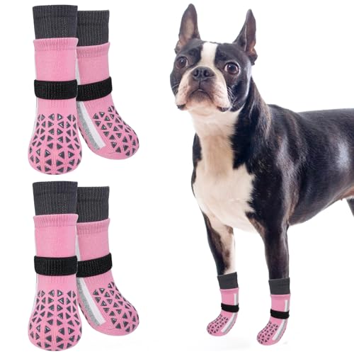 SCENEREAL Rutschfeste Hundesocken für heißen Bürgersteig, um das Lecken der Pfoten zu verhindern, lange, sportliche Stil, reflektierende Hundesocken für Hartholzböden, Hundeschuhe, Stiefeletten und SCENEREAL Rutschfeste Hundesocken für heißen Bürgersteig, um das Lecken der Pfoten zu verhindern, lange, sportliche Stil, reflektierende Hundesocken für Hartholzböden, Hundeschuhe, Stiefeletten und von SCENEREAL