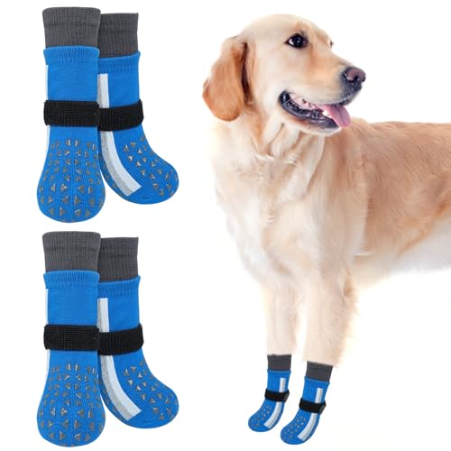 SCENEREAL Rutschfeste Hundesocken für heißen Bürgersteig, um das Lecken der Pfoten zu verhindern, lange, sportliche Stil, reflektierende Hundesocken für Hartholzböden, Hundeschuhe und Pfotenschutz für von SCENEREAL
